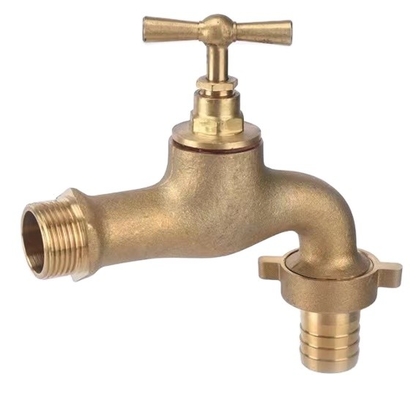 বেসিনের জন্য 1/2&quot;X 3/4&quot; লম্বা থ্রেড ব্রাস বিবকক ভালভ জলের কল