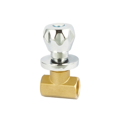 1/2&quot; X 3/8&quot; 1/4 টার্ন ব্রাস অ্যাঙ্গেল স্টপ ভালভ DN20-NPT থ্রেডেড
